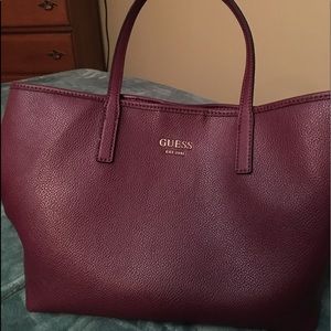 GUESS wine/burgundy handbag